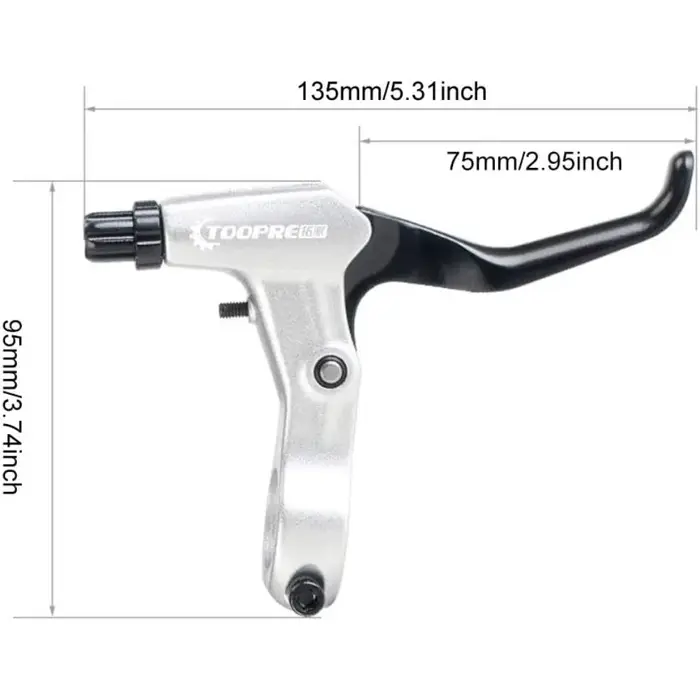 1 paire de leviers de frein de vélo en alliage d'aluminium