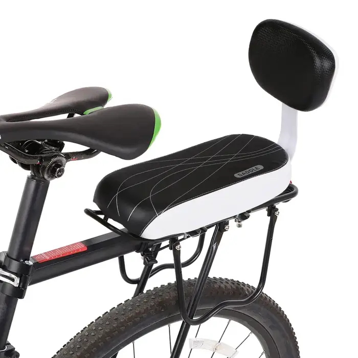 Siège arrière de vélo en cuir PU, housse de siège enfant, coussin d'assistance de vélo T1, dégager arrière, accessoires de subvention, pièces de vélo