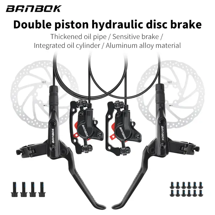 BANBOK vélo frein à disque hydraulique vtt 2 pistons étrier de pression d'huile 800/1450mm tuyau 160mm Rotors pièces
