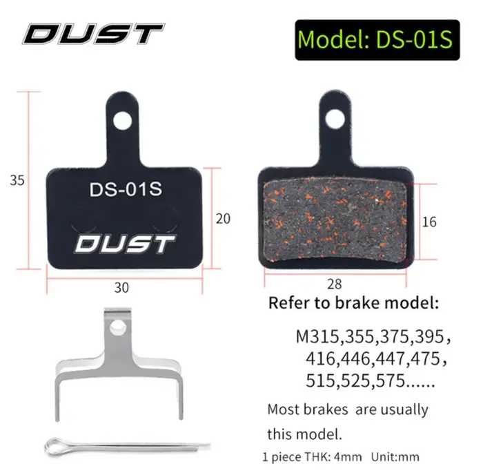 Plaquettes de frein à disque de vélo DUST Imaging, pièces de frein de vélo pour M315, Mlix, MT200, X