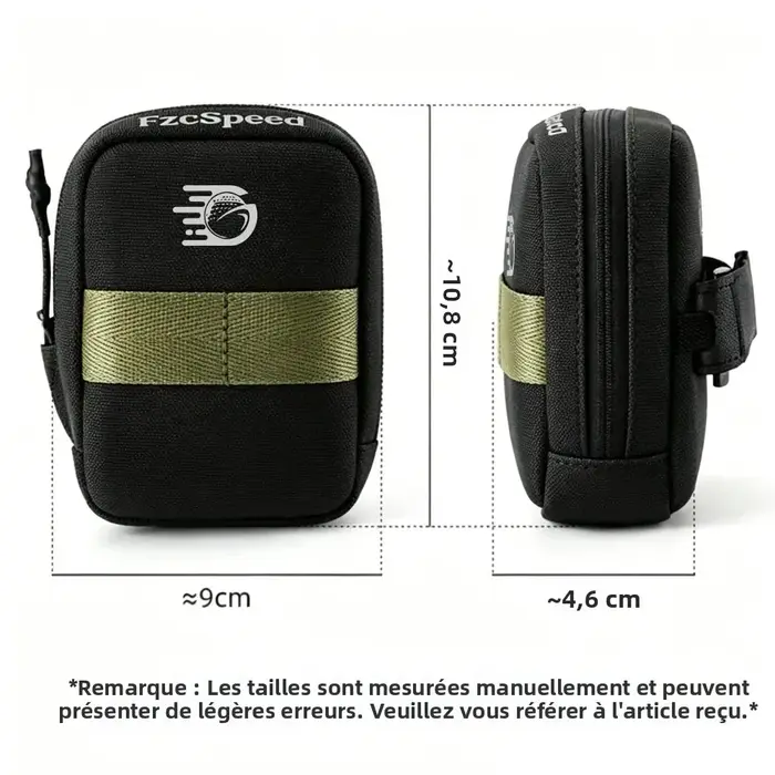 Sacoche de selle de vélo en polyester et PU compacte pour VTT et cyclisme urbain avec fixation universelle pour petits objets