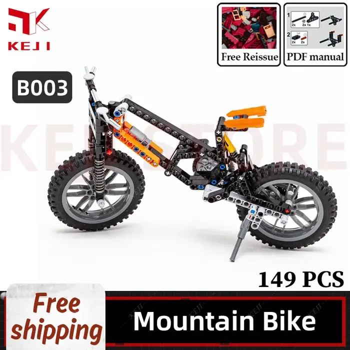KEJI MOC descente VTT équitation hors route Suspension complète modèle blocs de construction briques
