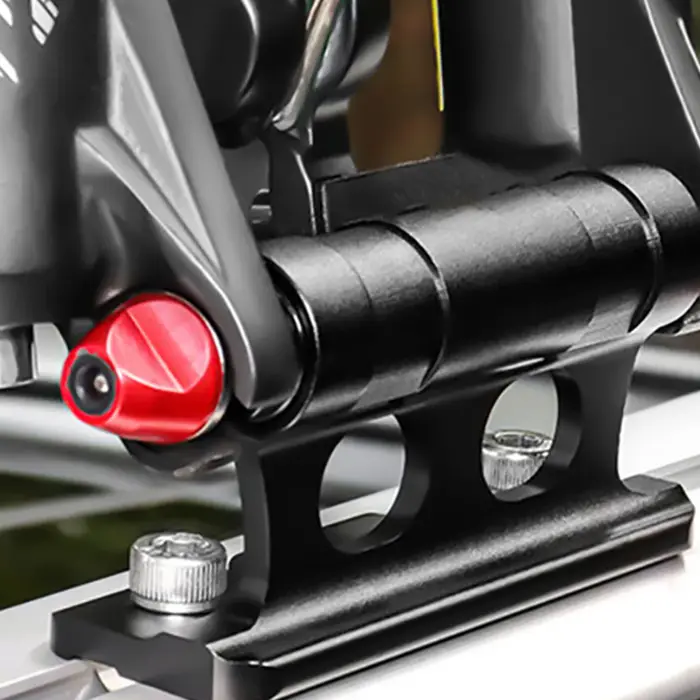 Support de fixation rapide pour fourche de vélo sur toit de voiture avec glissière