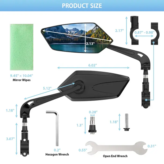 DOMEN rétroviseur grand Angle de vélo cyclisme 360 ° Rétroviseurs de guidon