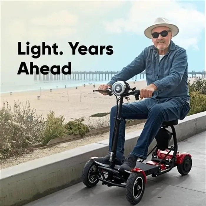 Trottinette Électrique Pliable à Quatre Roues pour Homme et Femme, Scooter de Mobilité, Moteur de Touriste, 250W