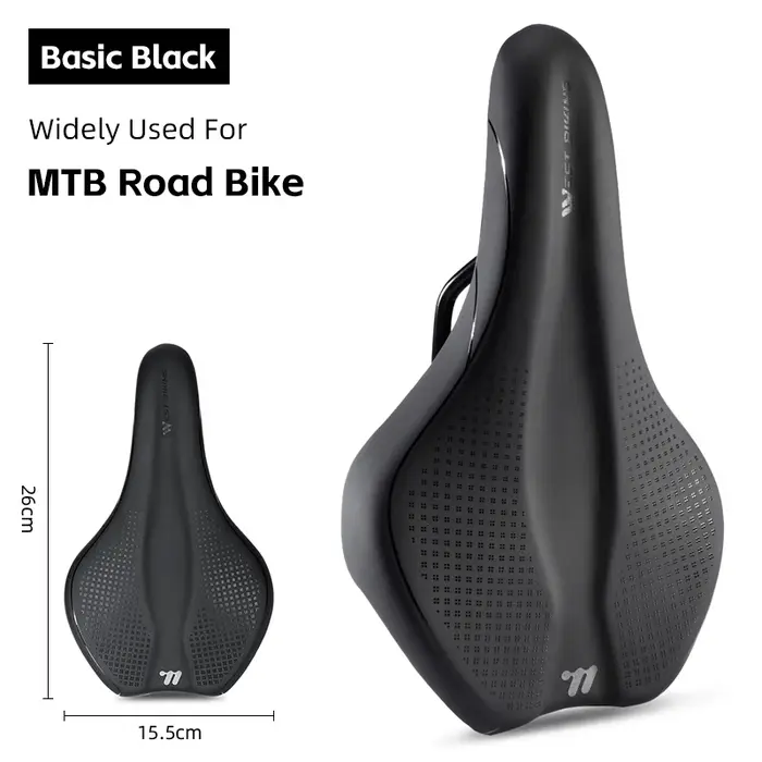 WEST BIKING Selle de vélo creuse respirante confortable, absorption des chocs, cuir PU antidérapant 