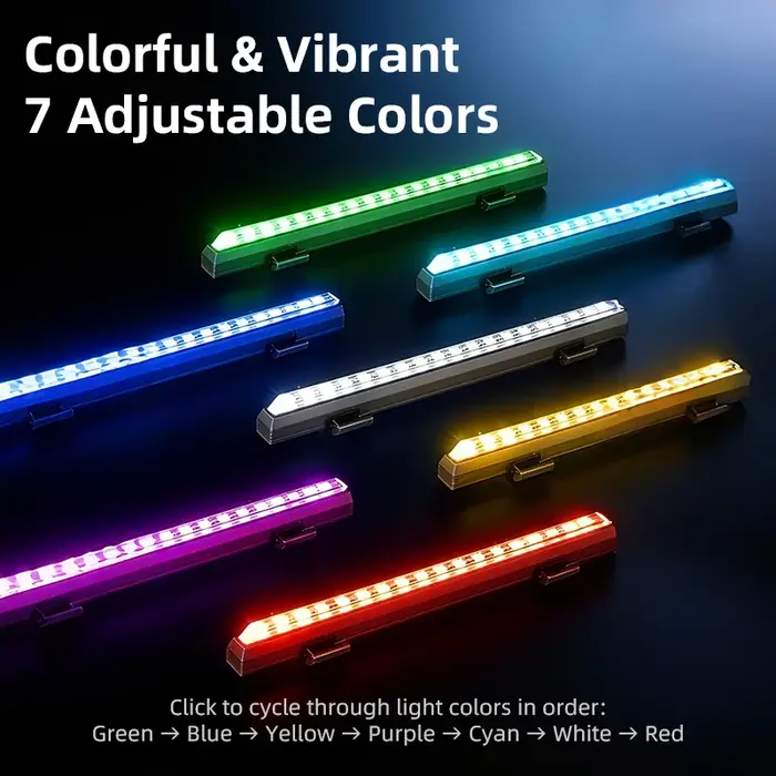Feu arrière de vélo ESLNF RGB à fixation sur rail de selle