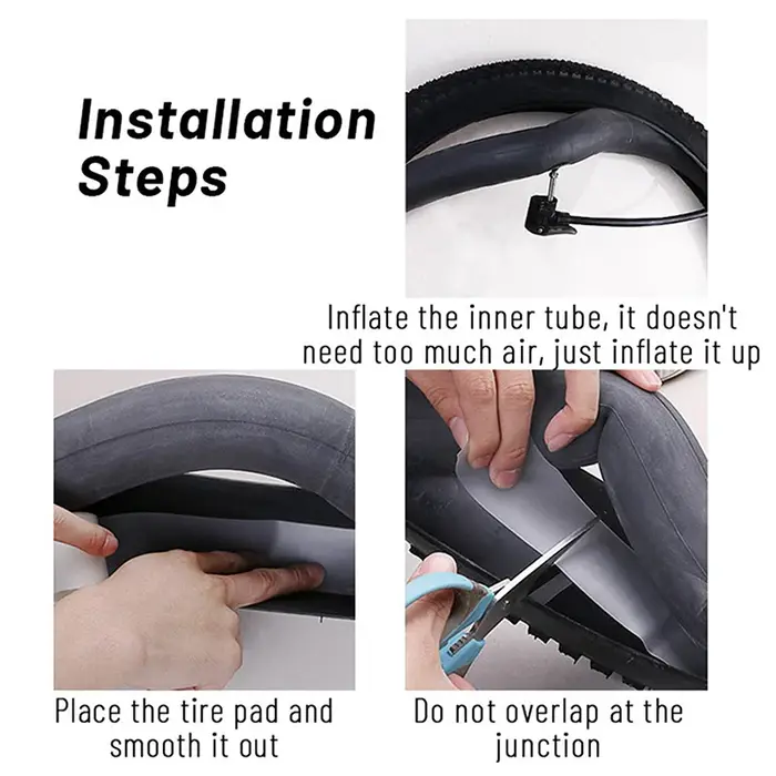 Bande de protection anti-crevaison pour pneu de vélo de route et VTT en polyuréthane souple pour chambre à air durable et résistante