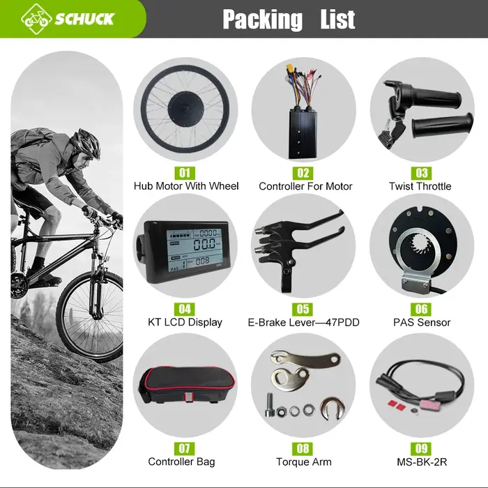 Kit de conversion pour vélo électrique 72V 5000W moteur moyeu sans balais sans engrenage pour pneu large 4.0 roues 20 24 26 pouces noir doré argent