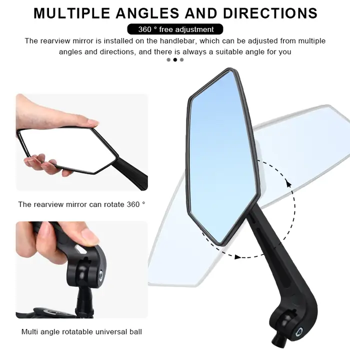 Rétroviseur de vélo bicolore grand Angle réflecteur clair large gamme rétroviseurs