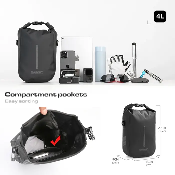 Rhinowalk vélo sac de fourche à dégagement rapide 2 pièces étanche 4L 6L vélo avant Pack montage Sco