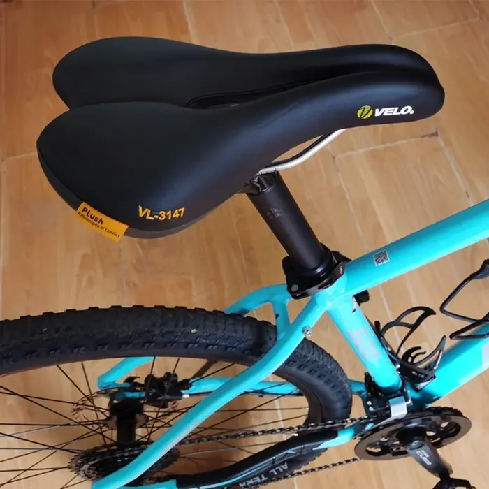 Selle de vélo VELO Original VL-3147 en cuir PU confortable avec rail en acier, pour VTT et vélo de route, coussin de siège unisexe, pièces de cyclisme