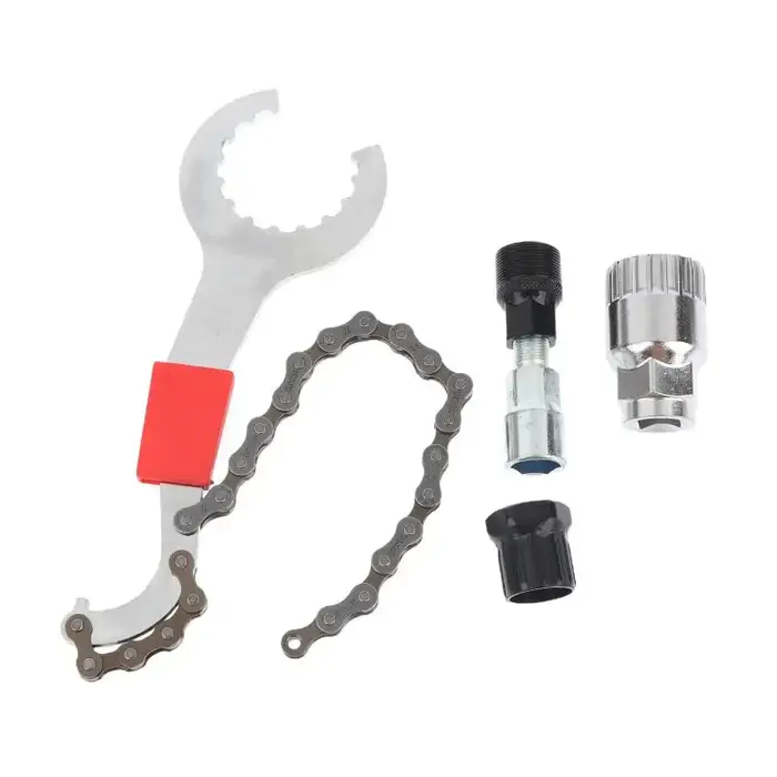 Kit d'outils de réparation de vélo avec accessoires complets, comprenant un extracteur de manivelle,