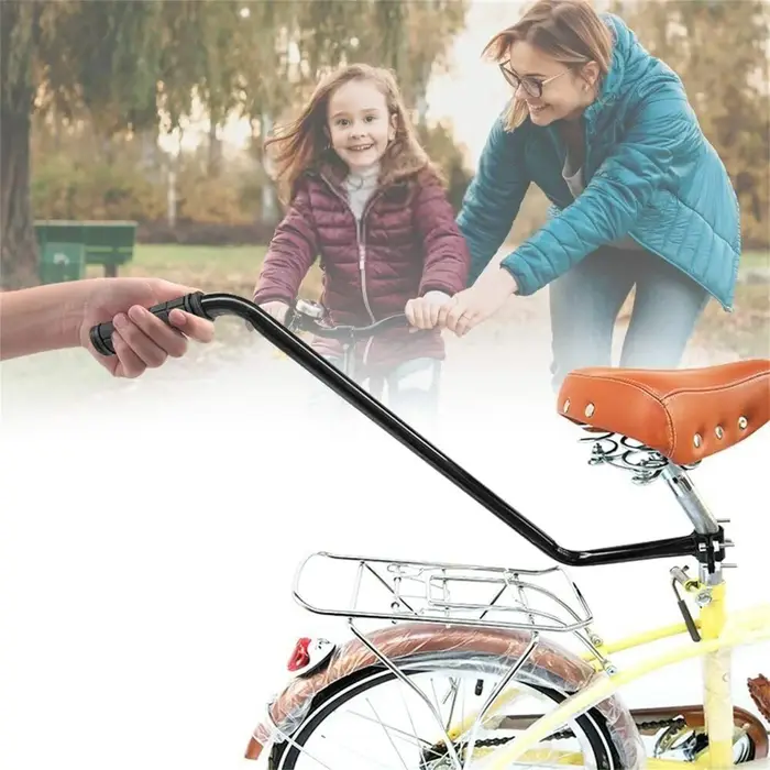 Poignée de poussée d'entraînement de vélo pour enfants, poignée d'apprentissage détachable pour enfa