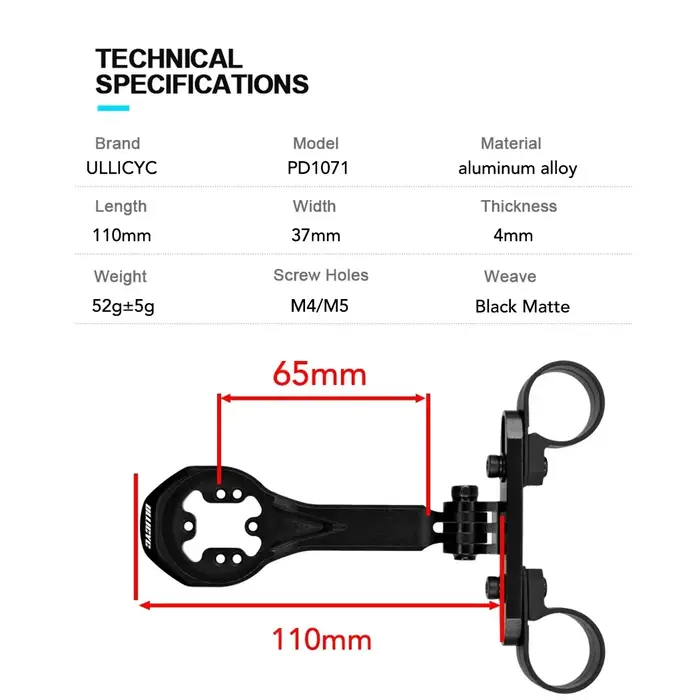 Support de vélo en aluminium ULLICYC pour ordinateur