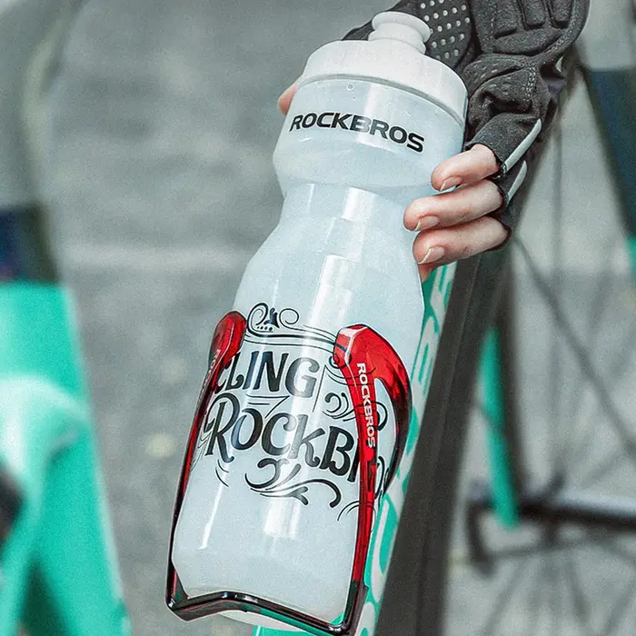 ROCKBROS bouteille d'eau de cyclisme + porte-bouteille d'eau ensemble de 2 pièces-750 ml bouteille d'eau de sport + porte-bouteille d'eau moulé intégré
