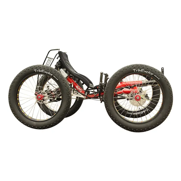Vélo électrique tout-terrain 4x4 500W avec moteur central et double suspension pour la chasse