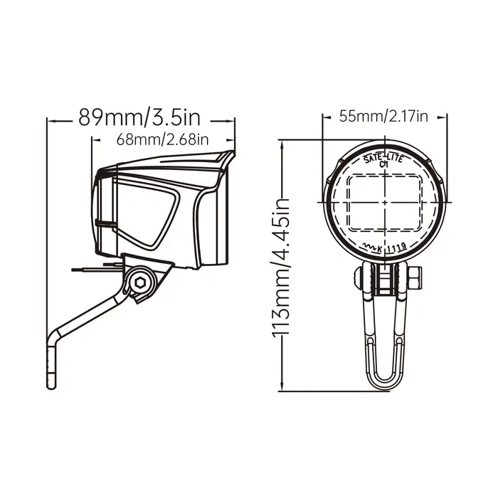 Lumière de vélo électrique 40 LUX 6-48V