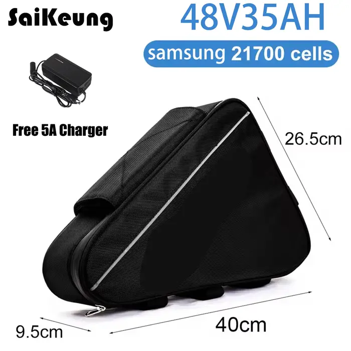 Batterie de vélo électrique triangulaire Champ Rider 48V 45AH 50AH, cellules 21700, 52V 72V 35AH 40A