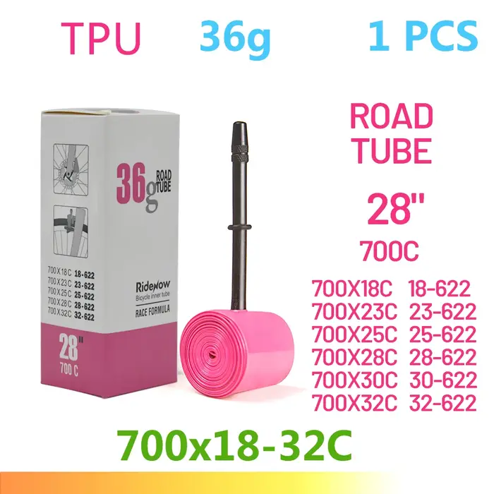 Chambre à air de vélo en TPU 700C 700x18 23 25 28 32 35 37 40 47C pour pneus de vélo de route et VTT