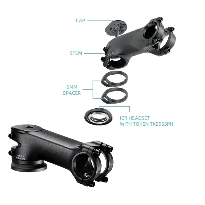 Tige de guidon RYET 31,8 mm 35 mm 80-120 mm en alliage forgé pour VTT et vélo de route avec entretoi