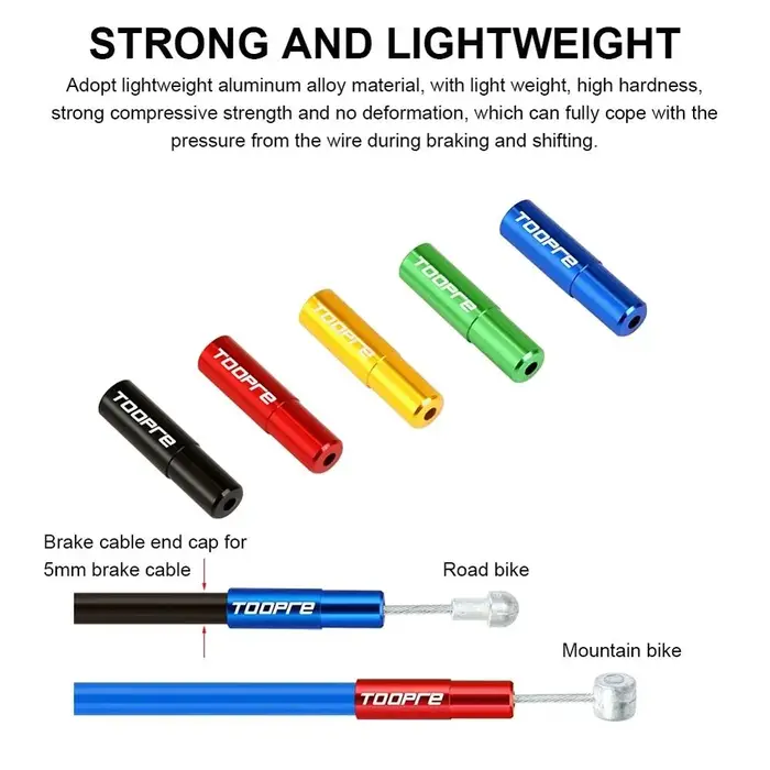 Embouts de câble de vélo et VTT, capuchon de ligne, 4mm/5mm