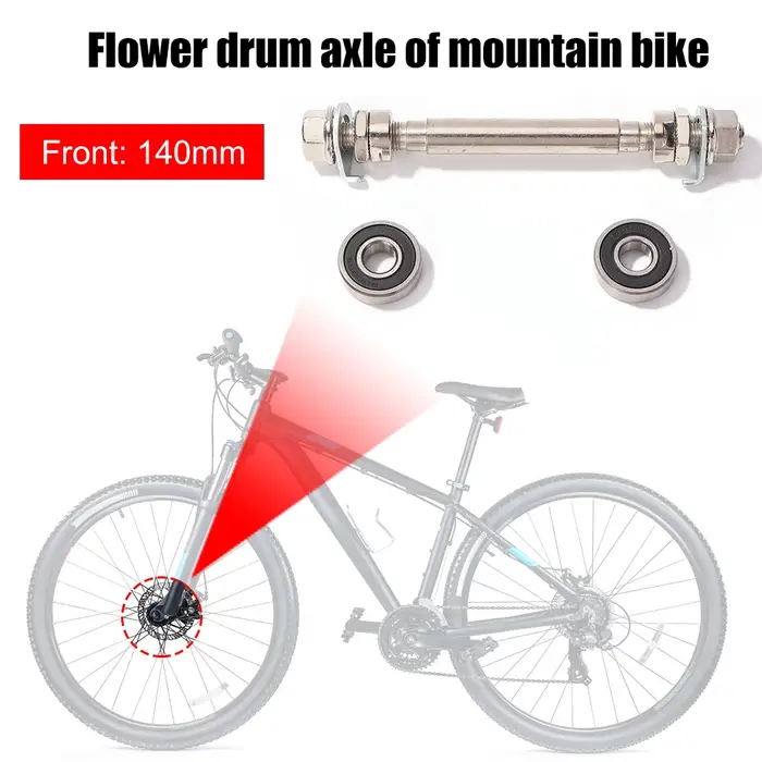 Axe de moyeu de roue avant et arrière de vélo de montagne avec 2 roulements, levier d'arbre de chang