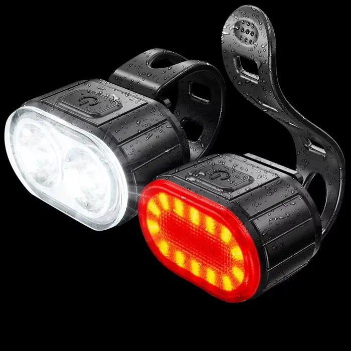 Kit d'éclairage LED pour vélo - Feux avant et arrière pour vélo