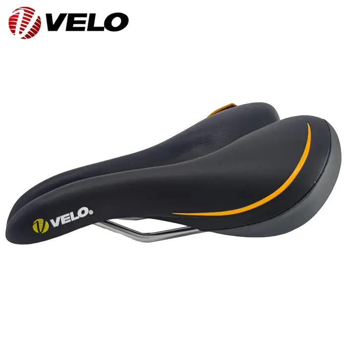 Selle de vélo pour femme VELO VL-4126 en cuir et PU respirant confortable pour VTT et vélo de route avec 6 coloris