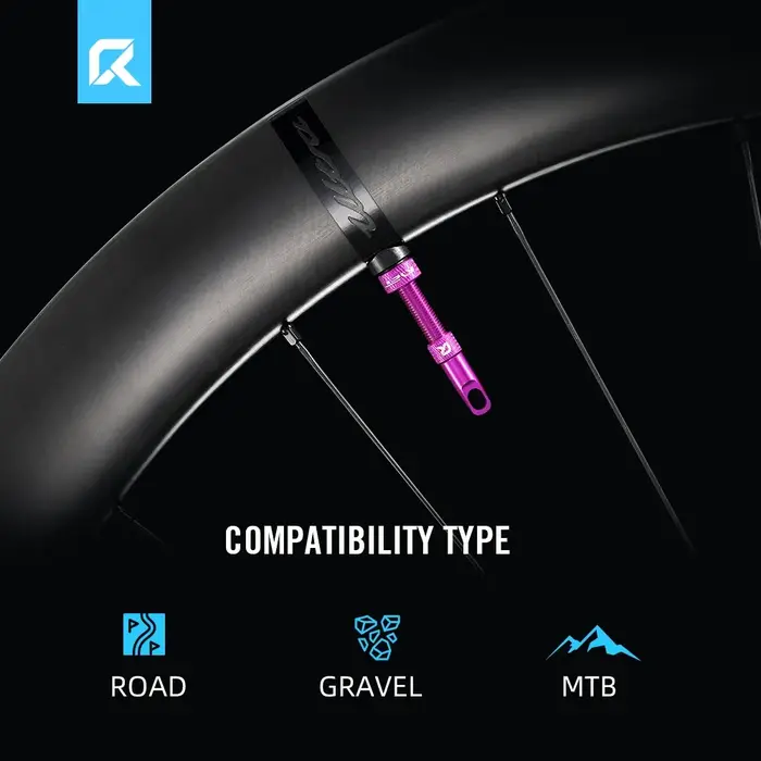 RYET – vannes Tubeless Presta 44/60/70/80mm pour vélos de route et vtt