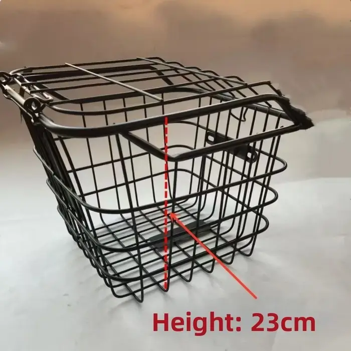 Panier en acier pour vélo de montagne, facile à installer, avec couvercle, réglable, fixe et durable.