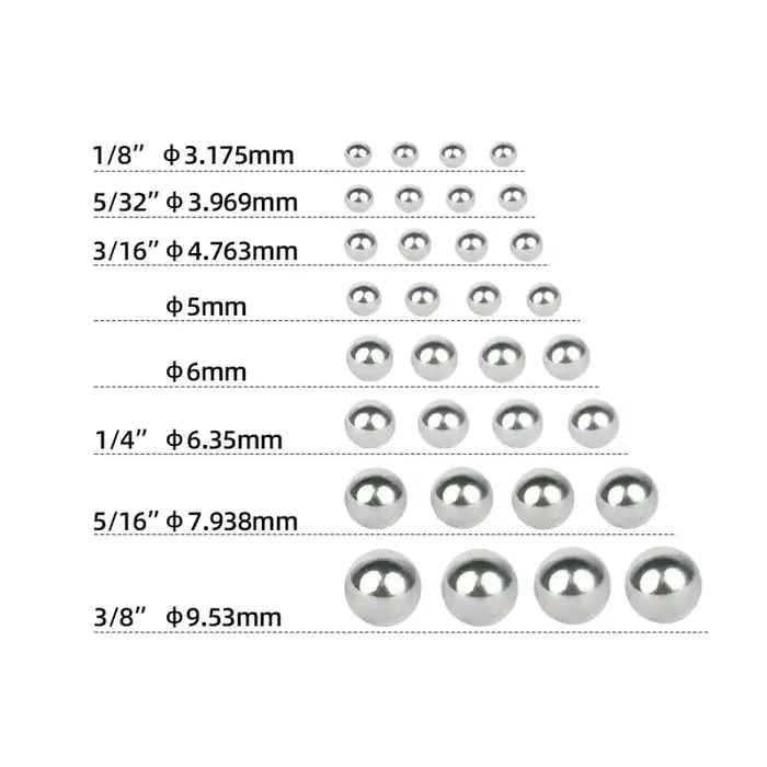 144/20 pièces vélo en acier au carbone roulement à billes en vrac Dia. 1/4 1/8 3/8 3/16 5/16 5/32 pouces 5mm 6mm pour