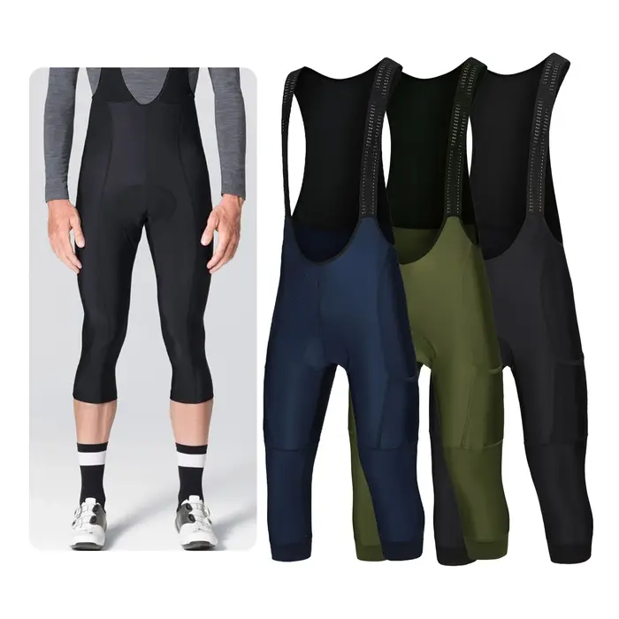 Pantalon de cyclisme 3/4 été Anti-UV haut de gamme Gel Pad vélo bavoir