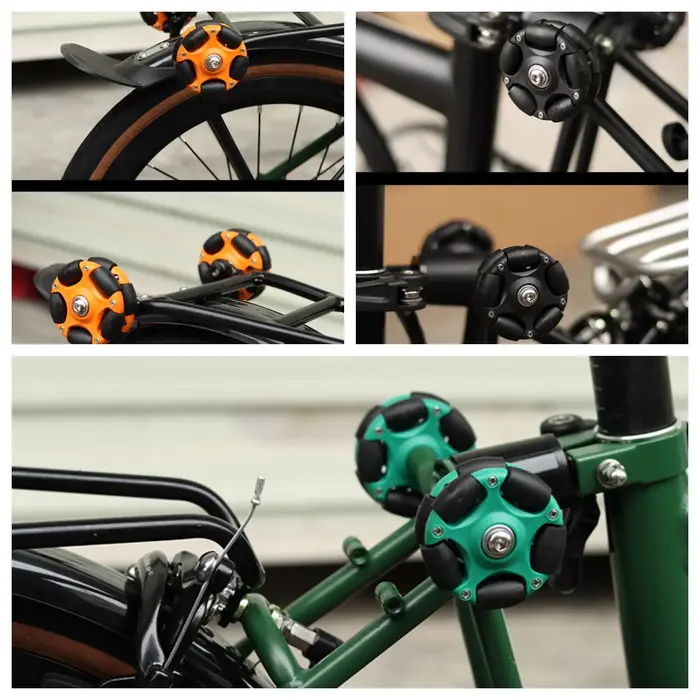 Roue auxiliaire universelle pliable Carston pour vélo, rotation 58 cm, adaptée aux roues de poussée rotatives