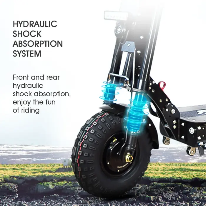 FLJ K14 14 pouces 8000W 60V gros roues skateboard scooter électrique avec poignée courte vitesse rapide 58MPH