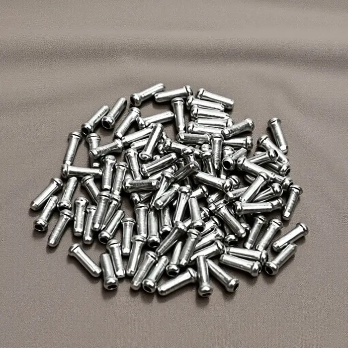 100 embouts de câble de vélo en alliage d'aluminium pour câbles de frein et de vitesses