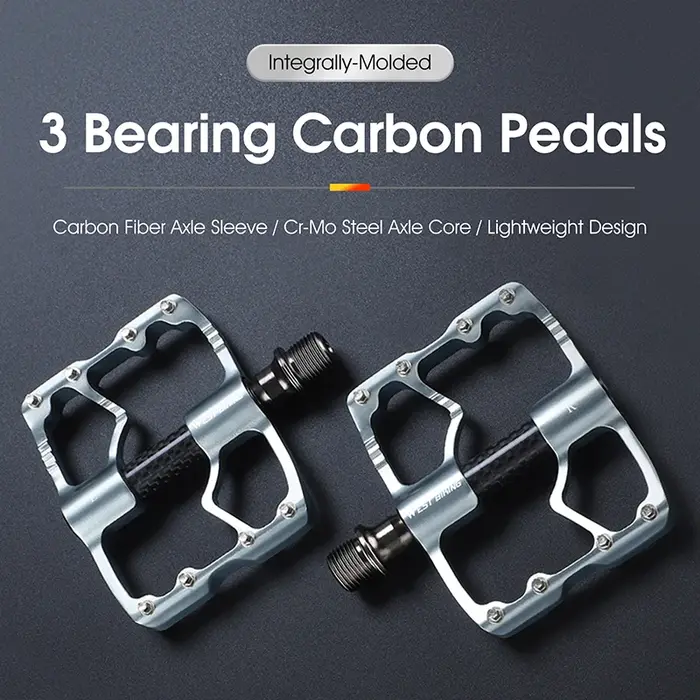 WEST BIKING-Pédales plates en fibre de carbone pour vélo de route