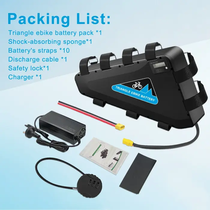 Batterie lithium-ion Triangle pour vélo électrique 36 V
