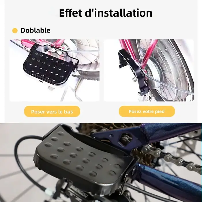 Repose-pieds pliant universel pour vélo électrique