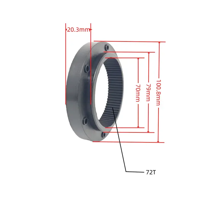 Engrenage en nylon pour réparation de moteur de vélo électrique géant