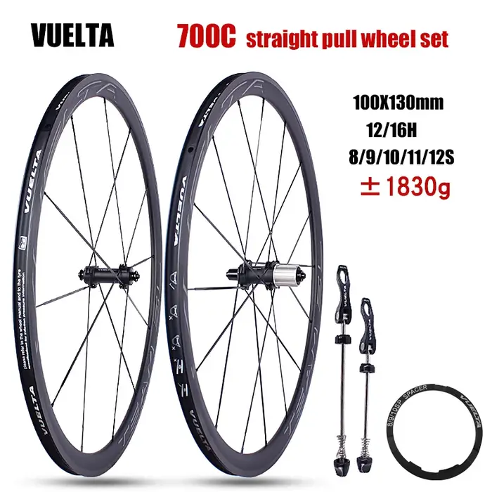 Ensemble de roues de vélo de route VUELTA 700C, ultra léger, en alliage d'aluminium, 4 roulements, t