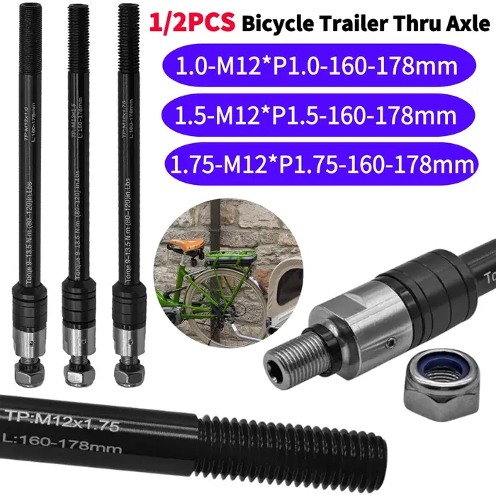 1/2 pièces remorque de vélo à axe traversant