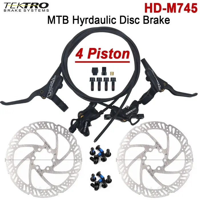 Frein à disque hydraulique VTT TEKTRO 4 pistons HD-M745 avec câble interne