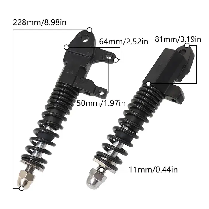 Amortisseur 10 pouces Scooter électrique fourche avant choc hydraulique roue antichoc ressort rebond