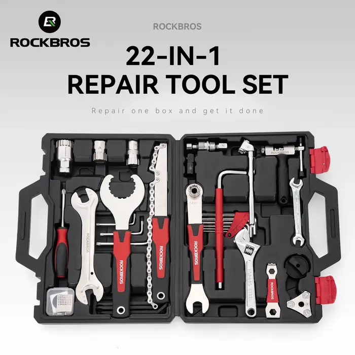 ROCKBROS Kit d'outils de réparation de vélo boîte multifonctionnelle 22 en 1 combinaison