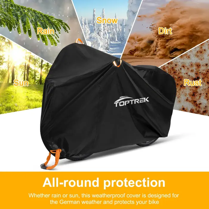 Toptrek housse de vélo stockage extérieur étanche Anti-UV 210D Oxford couvertures de haute qualité pour vélos pluie neige poussière protection