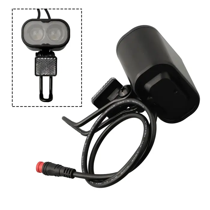 Phare de vélo avec batterie au Lithium 12-48V, 2 broches, éclairage de vélo, étanche, accessoires de