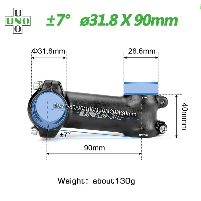 UNO – guidon de vélo avec couvercle pour vtt, 31.8x570mm
