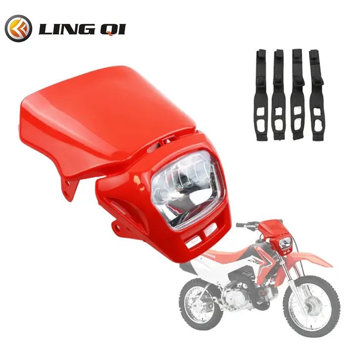 LINGQI RACING LED phare lampe frontale 12V pour Pit Dirt Bike phare phare pour modèles de moto universels