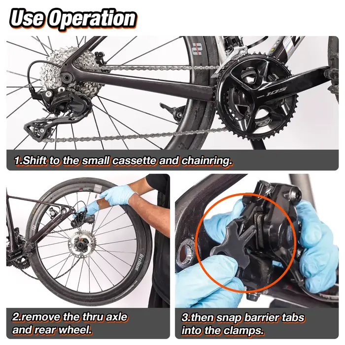 Support de nettoyage de chaîne de vélo en alliage d'aluminium blanc pour VTT et vélo de route avec roulements fluides
